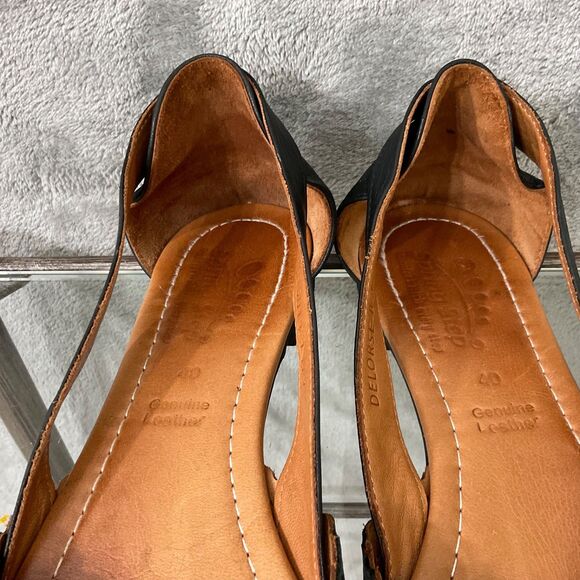 Spring Step DELORSE Shoes Black Leather Flats Sandals Women's 40/US 9 - Picture 11 of 13